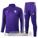 Set Completo Felpa Allenamento Formazione Bambino Real Madrid 2025 2026 Purpureo
