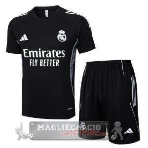 Set Completo Maglia Formazione Real Madrid 2025 2026 Nero Bianco