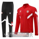 Set Completo Lunga Zip Giacca Bayern Munich 2024 2025 Nero Rosso Bianco