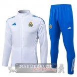 Set Completo Lunga Zip Giacca Real Madrid 2025 2026 Bianco Blu