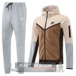 Nike Set Completo Grigio Giallo Giacca Felpa Cappuccio 2022-23