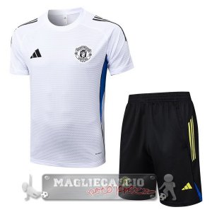Set Completo Maglia Formazione Manchester United 2025 2026 Bianco Blu Nero