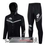 Nike Set Completo Nero Bianco Giacca Felpa Cappuccio 2023
