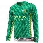 Tailandia Portiere Manica Lunga Maglia Calcio Manchester City 2023-24 Verde