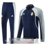 Set Completo Lunga Zip Giacca Real Madrid 2025 2026 Blu Navy Grigio