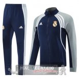 Set Completo Lunga Zip Giacca Real Madrid 2025 2026 Blu Navy Grigio