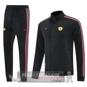 Set Completo Lunga Zip Giacca Manchester United 2025 2026 Nero