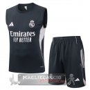 Set Completo Maglia Senza Maniche Formazione Real Madrid 2025 2026 Grigio Navy