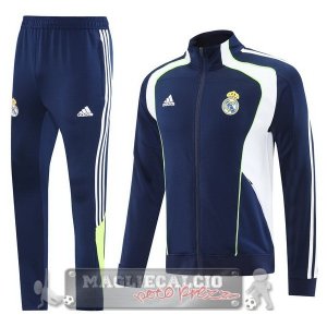 Set Completo Lunga Zip Giacca Real Madrid 2025 2026 Blu Navy Bianco