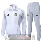 Set Completo Lunga Zip Giacca Bambino Real Madrid 2025 2026 Bianco I Grigio