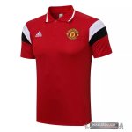 Manchester United Rosso Bianco Nero Maglia POLO 2021-22