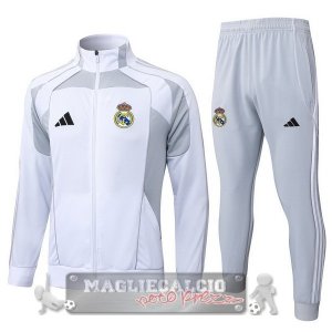 Set Completo Lunga Zip Giacca Real Madrid 2025 2026 Bianco I Grigio