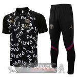 Paris Saint Germain nero bianco Maglia Set Completo POLO 2021-22