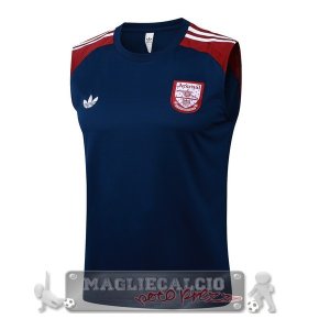 Arsenal Maglia Senza Maniche Formazione 2025 2026 Blu Navy I Rosso