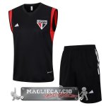 Sao Paulo Senza Maniche Formazione Set Completo Maglia Calcio 2023-24 Nero Rosso