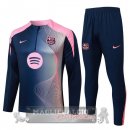 Set Completo Felpa Allenamento Formazione Barcelona 2025 2026 Blu Navy I Rosa