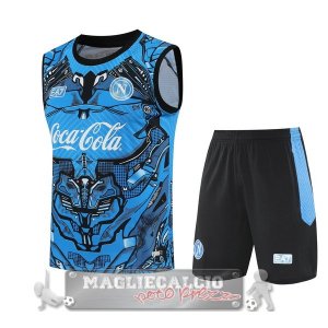 Set Completo Maglia Senza Maniche Formazione Napoli 2025 2026 Blu Nero
