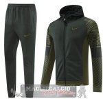 Nike Set Completo Verde I Navy Giacca Felpa Cappuccio 2022-23