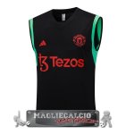 Manchester United Formazione Senza Maniche Maglia Calcio 2023-24 Nero Verde Rosso