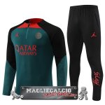 Paris Saint Germain Set Completo Bambino Verde Nero Rosso Felpa Da Allenamento 2022-23