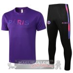 Paris Saint Germain Formazione Set Completo Maglia Calcio 2021-22 Purpureo Nero