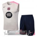Set Completo Maglia Formazione Senza Maniche Barcelona 2025 2026 Giallo Rosa