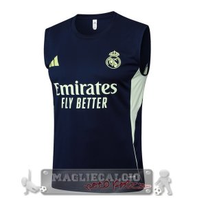 Maglia Formazione Senza Maniche Real Madrid 2025 2026 Blu Navy I Verde