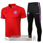 Paris Saint Germain I rosso purpureo nero Maglia Set Completo POLO 2021-22