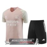 Lyon Formazione Set Completo Maglia Calcio 2023-24 Rosa Nero