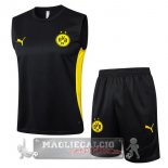 Set Completo Maglia Formazione Senza Maniche Borussia Dortmund 2024 2025 Nero Giallo