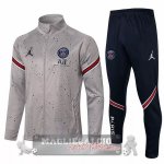 Paris Saint Germain Insieme Completo Grigio Rosso Bambino Giacca 2021-22
