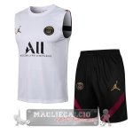 Paris Saint Germain Formazione Set Completo Senza Maniche 2021-22 Bianco