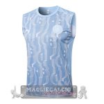 Maglia Senza Maniche Formazione Manchester City 2024 2025 Blu Luce