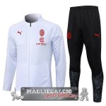 Set Completo Giacca Lunga Zip AC Milan 2023-24 Bianco Nero