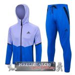 Adidas Set Completo Purpureo Blu Giacca Felpa Cappuccio 2023