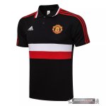 Manchester United Nero Bianco Rosso Maglia POLO 2021-22