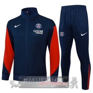 Set Completo Lunga Zip Giacca Paris Saint Germain 2025 2026 Blu Navy Rosso