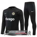 Chelsea Giocatori Insieme Completo Nero Bambino Felpa Da Allenamento 2022-23