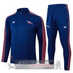 Set Completo Felpa Allenamento Formazione Arsenal 2025 2026 Blu Navy Rosso