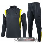 Felpa Da Allenamento Set Completo Borussia Dortmund 2023-24 Grigio Giallo