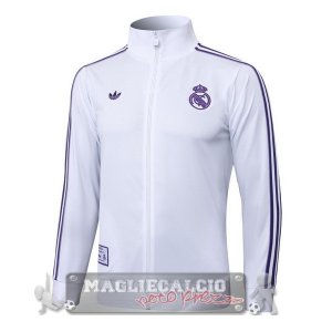 Lunga Zip Giacca Real Madrid 2025 2026 Bianco Purpureo
