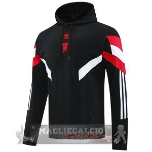 Giacca Felpa Cappuccio Manchester United 2024 2025 Nero Rosso