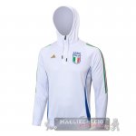 Felpa Cappuccio Italia 2024 Bianco
