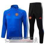 Set Completo Lunga Zip Giacca Manchester United 2025 2026 Blu Nero