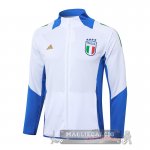 Set Completo Lunga Zip Giacca Italia 2024 Bianco Blu