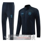Set Completo Ropa Deportiva Con Cremallera Larga Napoli 2024 2025 Blu Marino