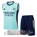 Set Completo Arsenal Maglia Senza Maniche Formazione 2025 2026 Verde Luce Blu