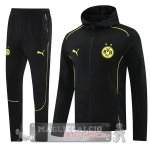 Set Completo Felpa Cappuccio Borussia Dortmund 2024 2025 Nero Giallo