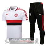 Manchester United bianco nero rosso Maglia Set Completo POLO 2021-22