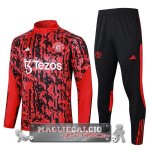 Manchester United Insieme Completo Rosso Nero Felpa Da Allenamento 2023-24